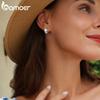 BAMOER 925 Sterling Silver Polkruhové hviezdicové náušnice z platinového zirkónu pre ženy, jemné šperky
