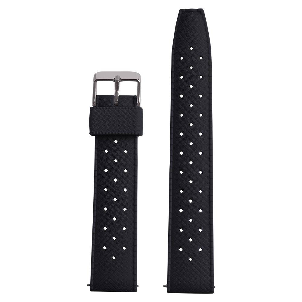 

STAPELP Tropical Silicone Watch Band Quick Release Watch Strap 20mm22mm Rubber Tropical Smart Watch Strap For Oris Seiko Citizen 20mm чёрный