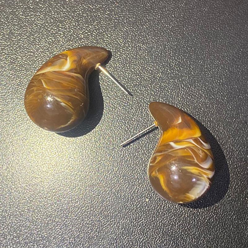 

1 pairs Water Drops Resin Earrings Cute Amber Pink Chubby Jewelry Acrylic Waterdrop Earrings for Women Chunky Teardrop Earrings темный кофе