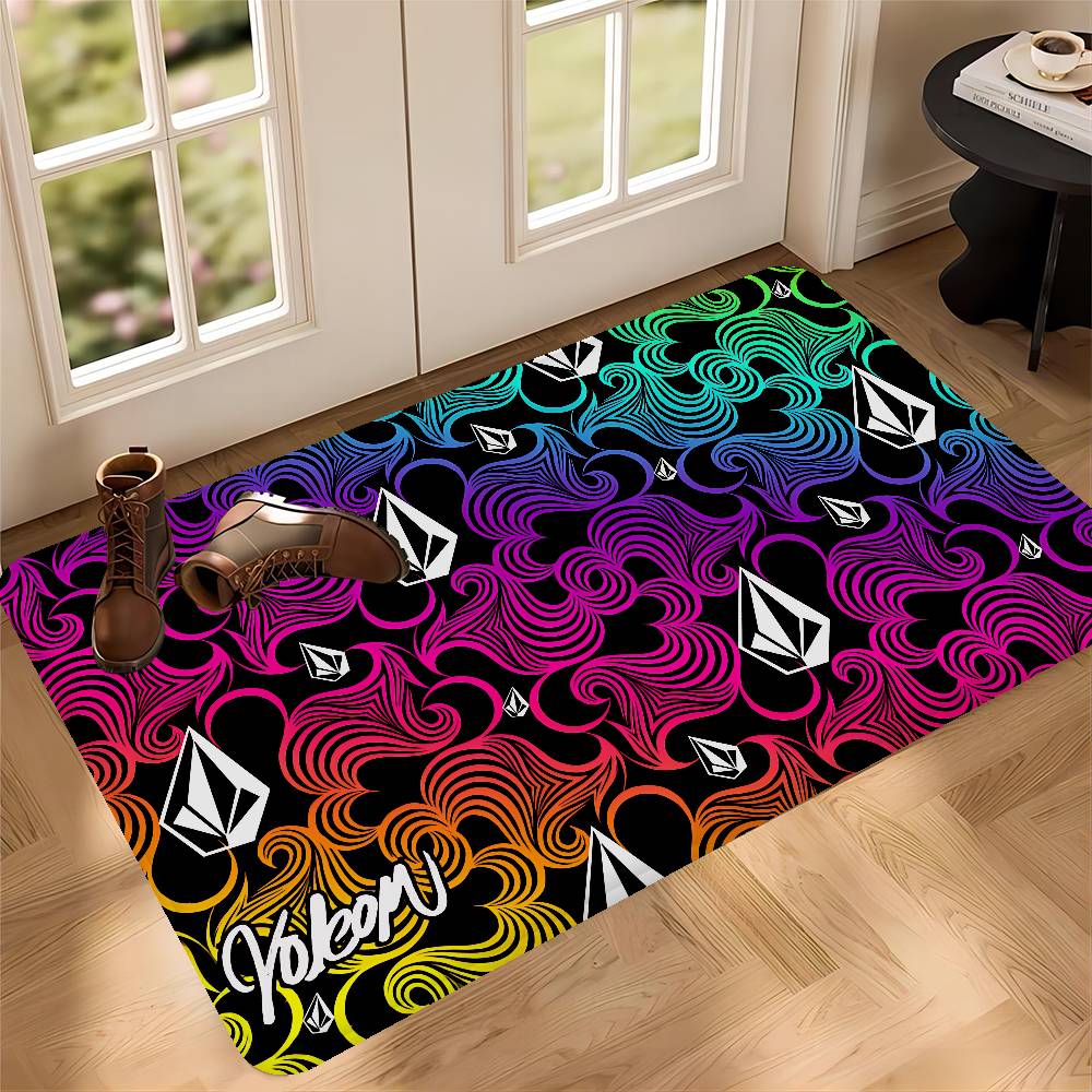 

V-Volcom LOGO Floor Mat Cheaper Anti-slip Modern Living Room Balcony Printed Bedside Mats 50x80cm