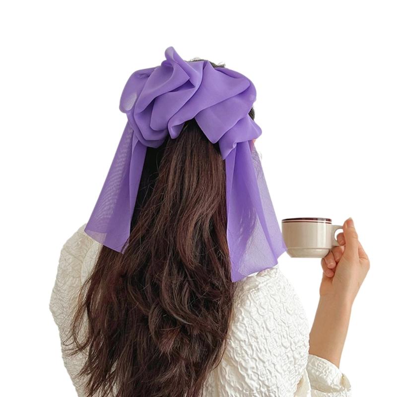 

Lovely Oversized Bowknot Shape Hair Clip Woman Long Short Hair Ornament Non-Slip фіолетовий