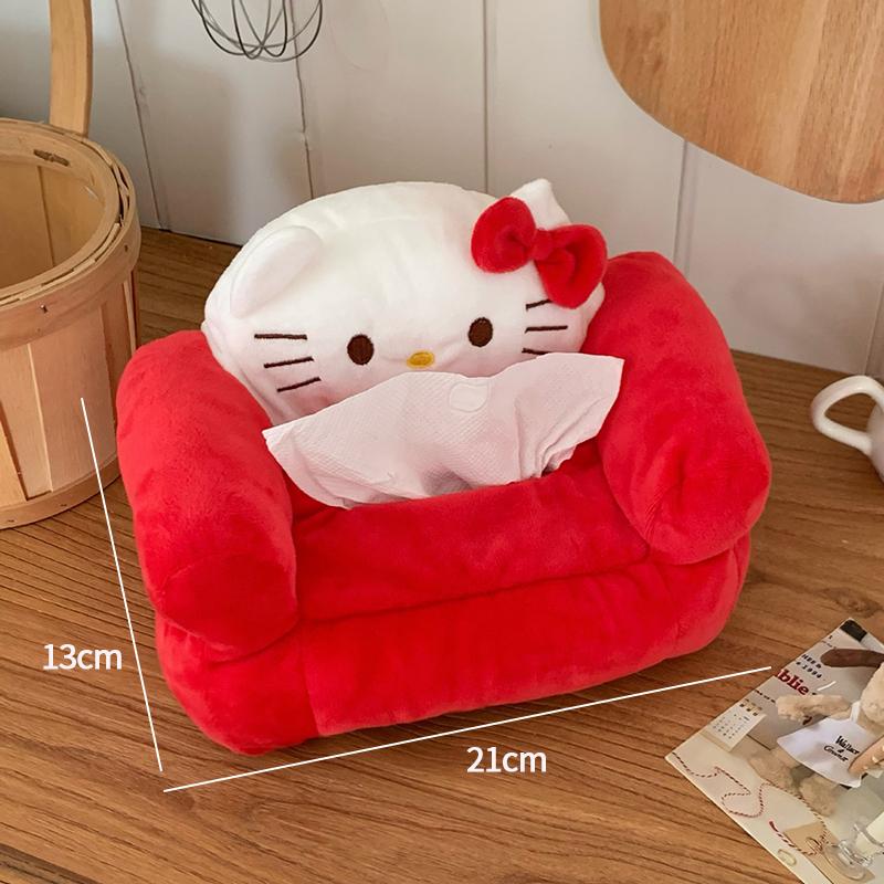 Hello Kitty Tissue Box Cartoon Storage Box Desktop Organizer Kitty Cat Paper Storage Box for Home Bathroom Toilet Paper Holder