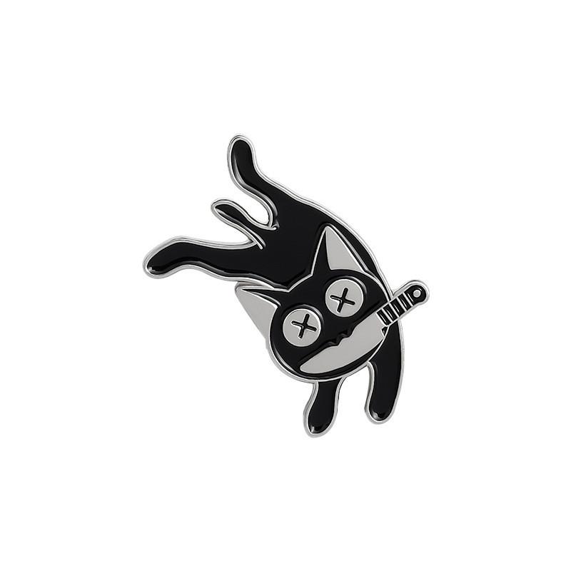 Brooch Playful Cat Unique Black Cat Design Charming Accessory Crafted From Alloy Durable