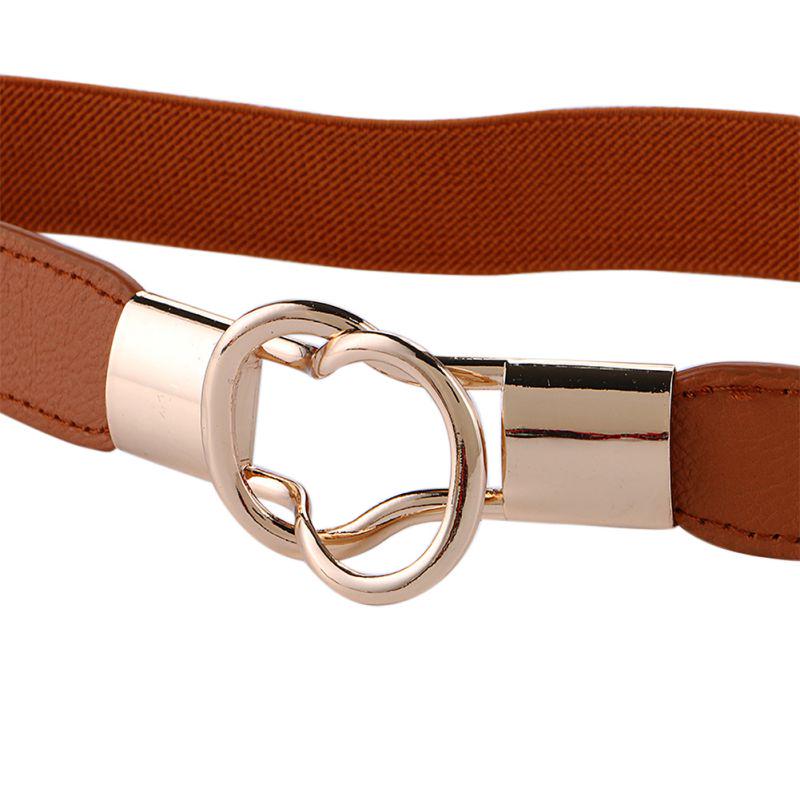 Women Leather Dress Decoration Fashion Casual Wild Neutral Soft Simple Double Loop Buckle Belt