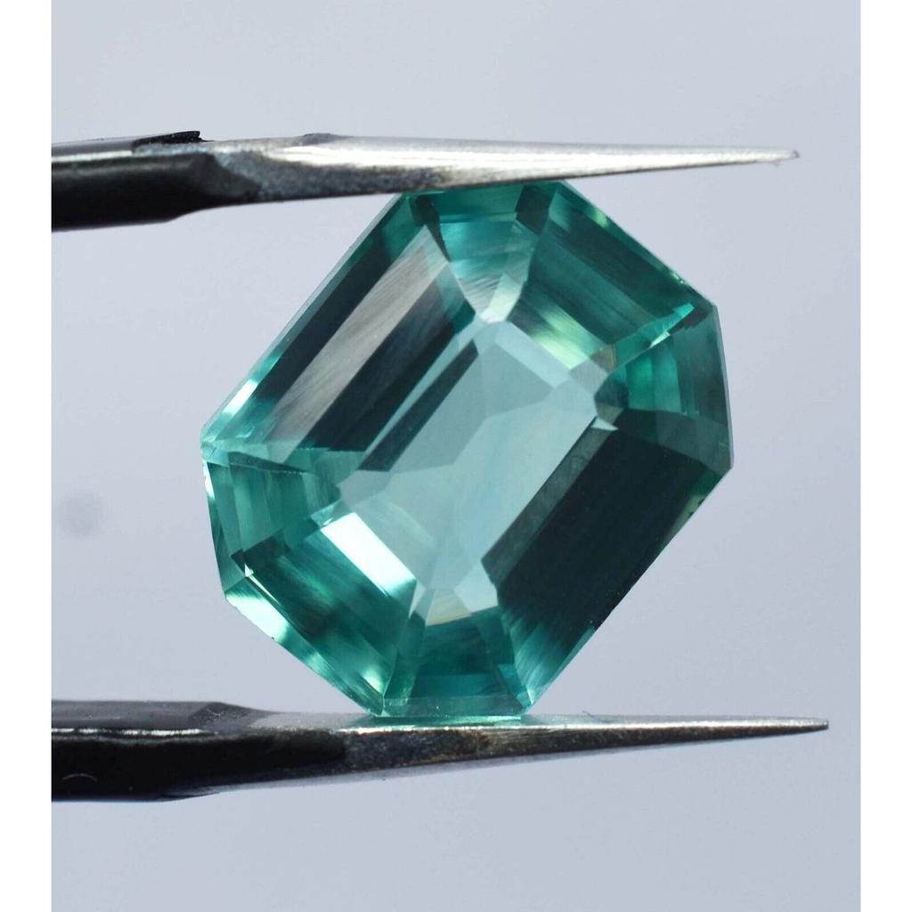 Natural Bluish Green Sapphire Loose Gemstone 9.25 ct Ceylon Emerald Cut September Birthstone Gift