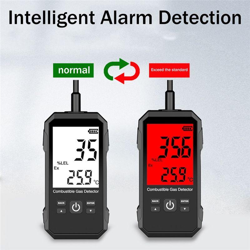 BHBL Gas Leak Detector Analyzer Methane Combustible Natural Tester Sound Double Alarm LCD Alcohol Gas Leak Sensor