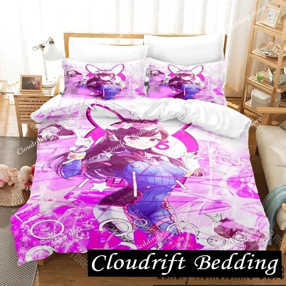 Dva Anime Overwatch Sengetøjssæt Enkelt Twin Fuld Queen King Størrelse Sengesæt Aldult Børneværelsessæt Kanin Anime Lagen Sæt