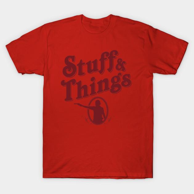 

Men Black Print T-shirt Stuff & Things No-Cut Transfer Paper Print Cotton Tshirt 4XL красный