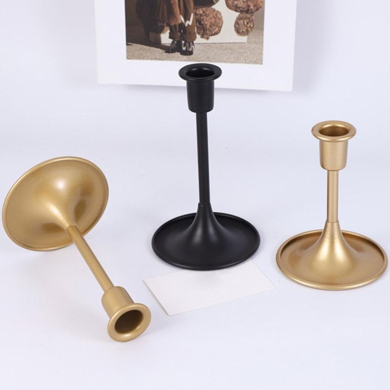 Antique Styles 3Piece Iron Candle Holders Stand Set Intricate Carving Design For Living Room Centerpieces Gift