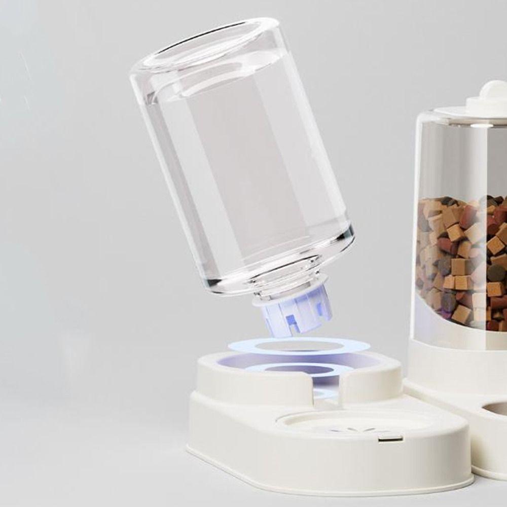 Large Capacity Dog Cat Food Bowl Transparent Pet Water Fountain Gravity Food Feeder for Cats Dogs
