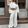 Damen Freizeit Kurzer Trenchcoat Weite Hosen 2-teiliges Set Herbst Winter 2026 Stilvoll Lockerer Schnitt