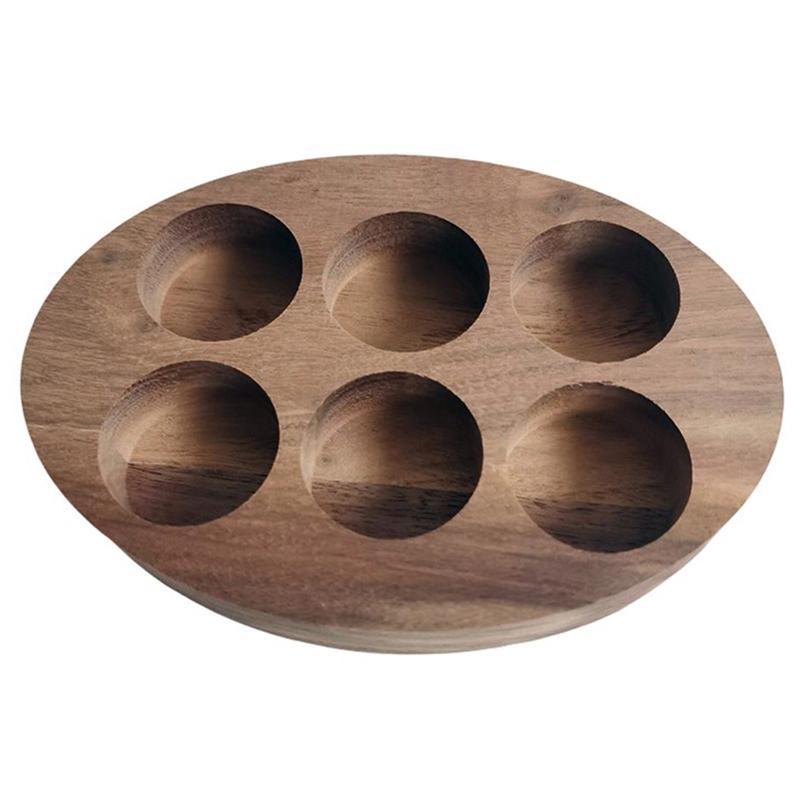 

Деревянный органайзер для хранения эфирных масел, практичная подставка для демонстрации масел с 6 слотами для эфирных масел и лаков для ногтей