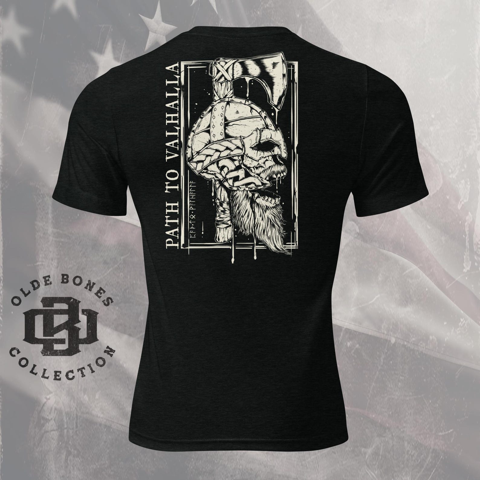 Tri-Blend Black Path to Valhalla Vikings T-Shirt 2XL