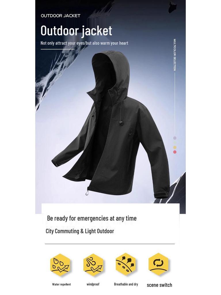 Women's Woodpecker Windproof Jacket - 2025 Spring/Autumn, Waterproof Outdoor Mountaineering Style for Couples.