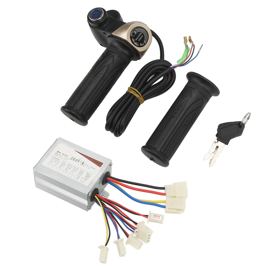 DC48V 500W Brushed Speed Controller Kit with Locking Throttle Twist Grip Power Display for Electric Bike