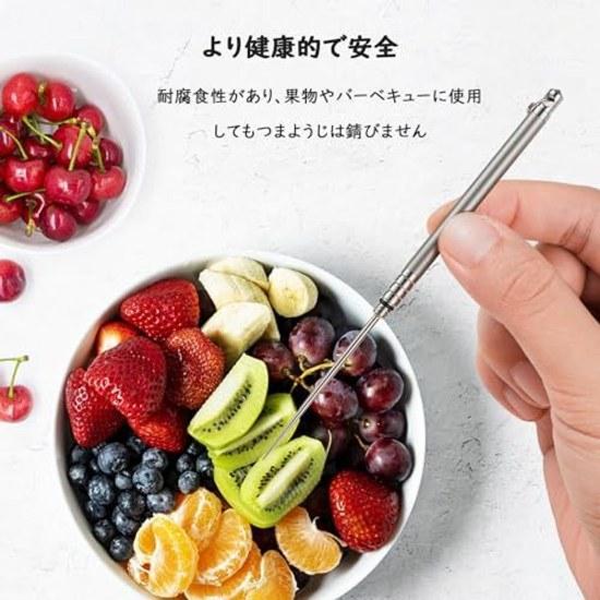 Titanium toothpick portable assembled mini detachable lightweight rust-resistant fruit pick case (detachable 73mm-titanium gray) washable reusable EDC