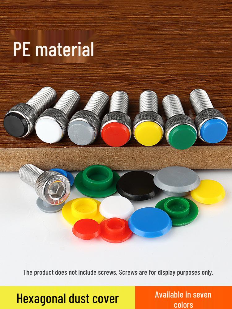 Hexagon Waterproof Dustproof Nylon Cap - Decorative & Protective Rubber Plug for Bolts & Screws