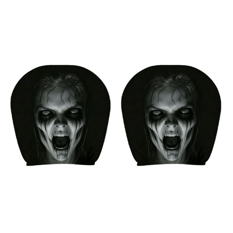 Prank Face Car Headrest Covers Unique Decors For Spooky Themed Interior Decors And Comfortable Neck Support