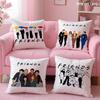 Classic F-Friends Tv Show Cushion Cover Soft Short Plush Double-Sided Printing Home Decor Machine Washable Pillow Case Gift