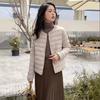Pinghu down jacket new short round neck jacket inner tank wear light and versatile women's jacket bottom V neck autumn and winter