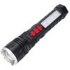 Flashlight With Buzzer Alarm Side LED Red SOS Light Handheld Flashlight ABS Plastic Aluminium Alloy Emergency Hiking Torch