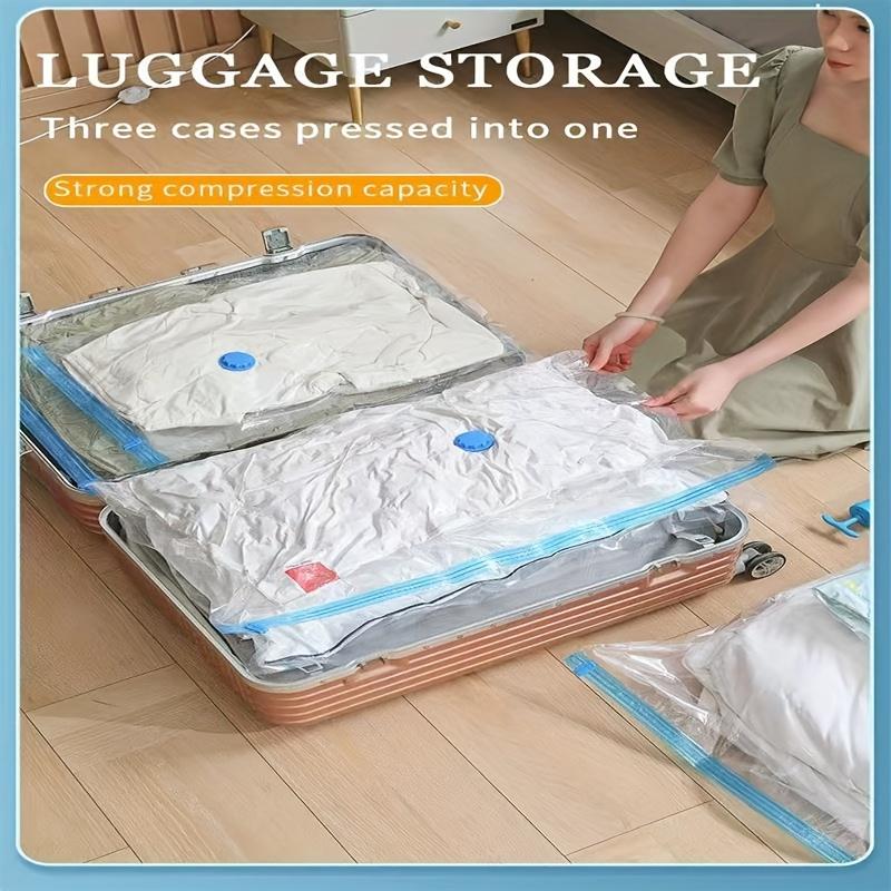 5pcs Extra Large Vacuum Storage Bag Set (15.75x23.62inch with 1 Manual Pump) - Space Saving, Sealed Compression, Dustproof and Moistureproof,