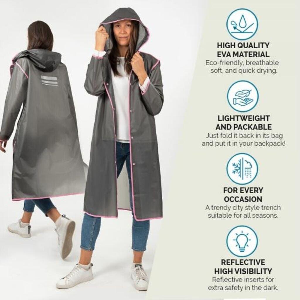 Куртка Perletti дождевое пончо со светоотражающими деталями серо-белая