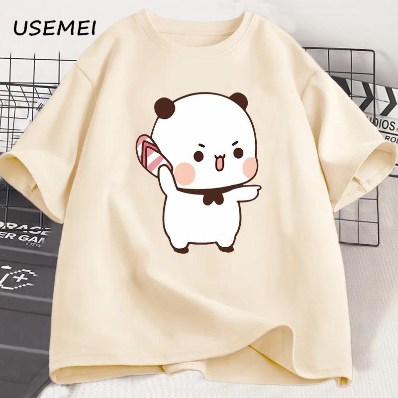 Panda Bear Bubu Throwing Flip Flop To Dudu T-shirt Men Women Funny Couple T Shirt Casual Cotton Fashion Cute Tshirt Valentines
