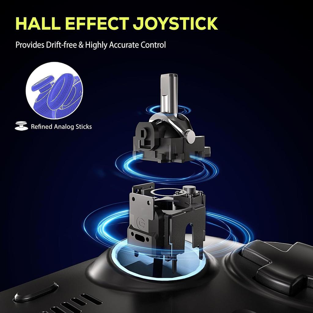 QRD Spark N5 Ovladač pro Kompatibilní s PS4 Pro Slim PS3 Steam Deck PC Hallův efekt Audio port Reproduktor Rychlý pohyb Mapovatelné funkce PS5,