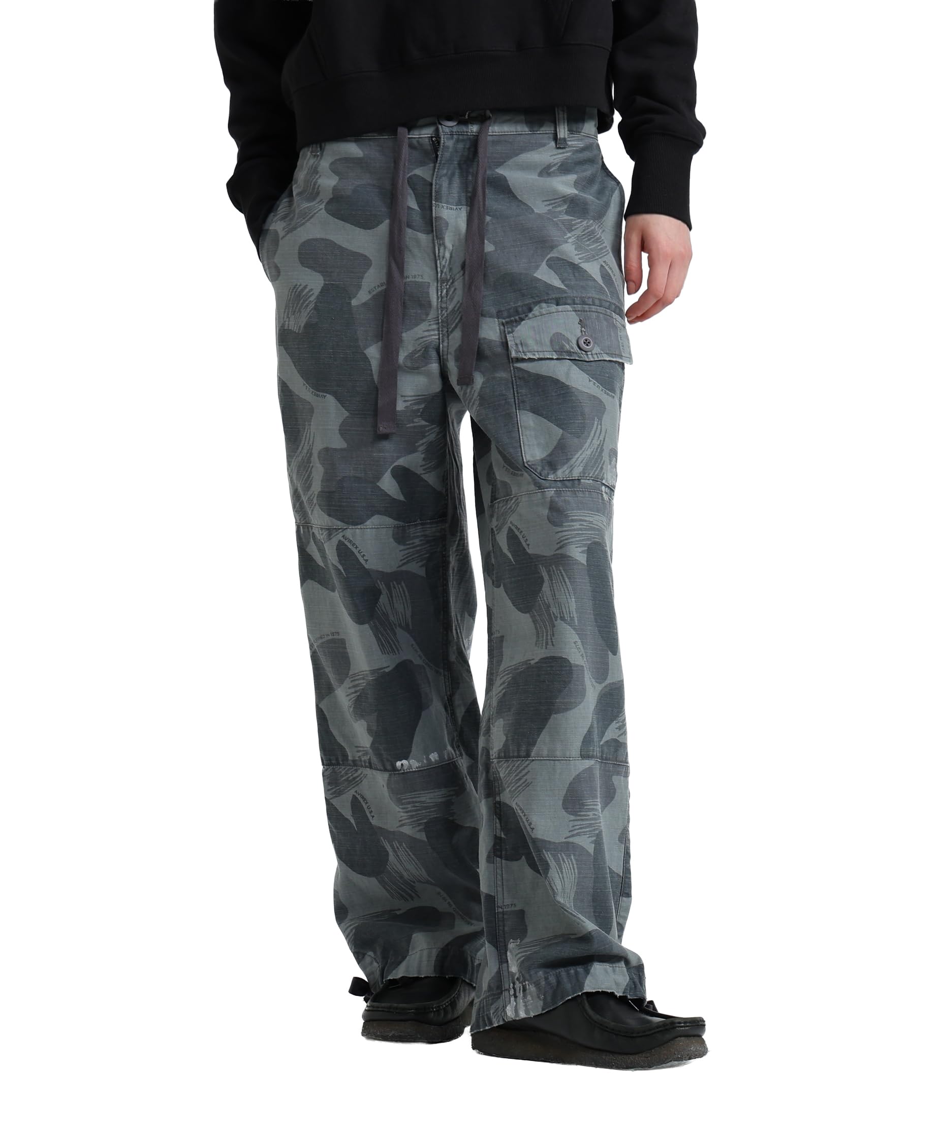 

AVIREX CAMOUFLAGE CARGO LONG PANTS women s S 010 black 783-5210602