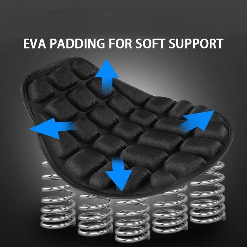 Motorcycle 3D Seat Cushion Black Foam Soft Comfortable Breathable EVA Seat Covers Mats Motorcycles Electric Bike Accessories