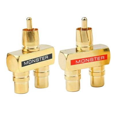 2 stücke Für RCA Audio Y Splitter Stecker Adapter 1 Stecker auf 2 Buchse Vergoldet