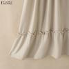 ZANZEA Women Summer Stand Collar Casual Half Sleeve Dress