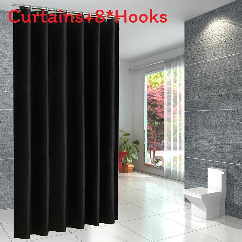 Soft Microfiber Fabric Shower Liner Waterproof Shower Curtain For Guest Rooms And Apartments