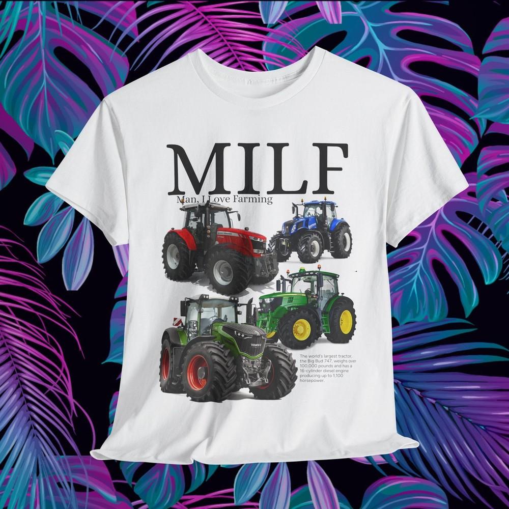 

Смешная футболка унисекс MILF Man I Love Farming, подарок для фермеров, любителей сельского хозяйства, S