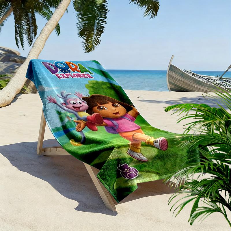 Explorer Dora Print Beach Towel, Large Soft Quick Dry Towel for Beach Camping Swimming
