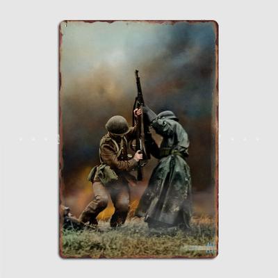 Ein polnischer & Nazi-Soldat, Schlacht von Mlawa Retro-Poster Metallschild Benutzerdefiniertes Blechschild Wand Garage Wohnzimmer Dekor Vintage Heimdekor