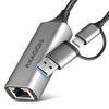 Adaptateur Ethernet - AXAGON - ADE-TXCA - USB-C Et USB-A - Gigabit - Couleur Gris