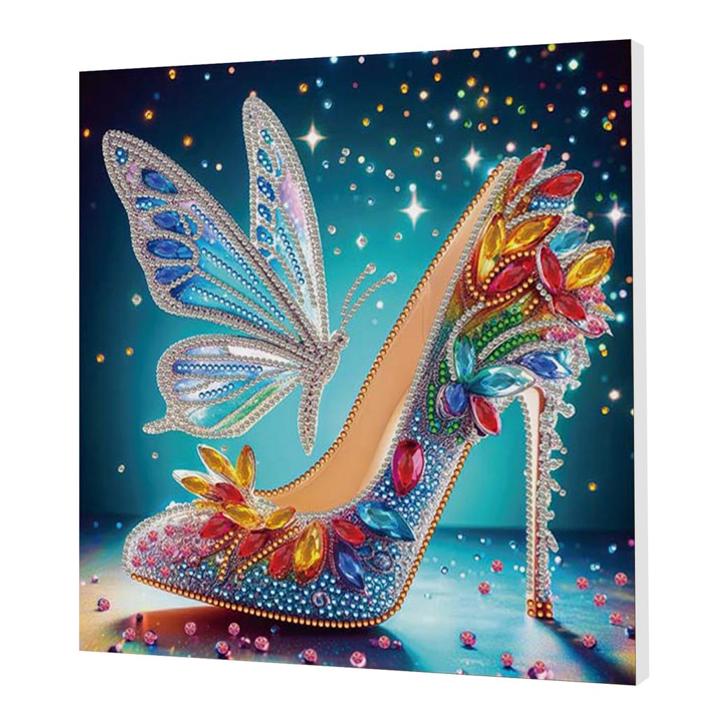 DIY Special Shape Drill Art Craft Pearl Diamond Painting with Frame 25x25cm Pearl Art Painting Set for Adults Home Wall Decor