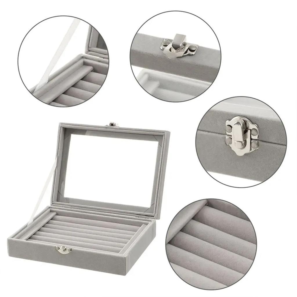 1PC Jewelry Storage Box Wholesale Home Jewelry Display Box With Covered Necklace Ring Jewelry Organizer