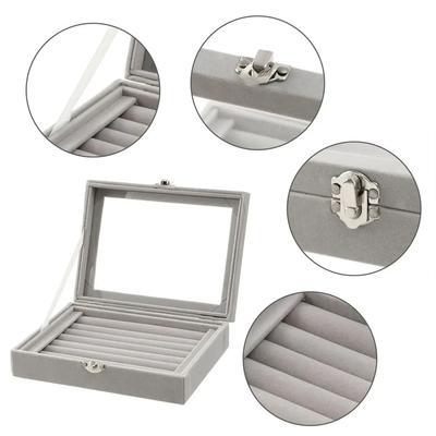 1PC Jewelry Storage Box Wholesale Home Jewelry Display Box With Covered Necklace Ring Jewelry Organizer