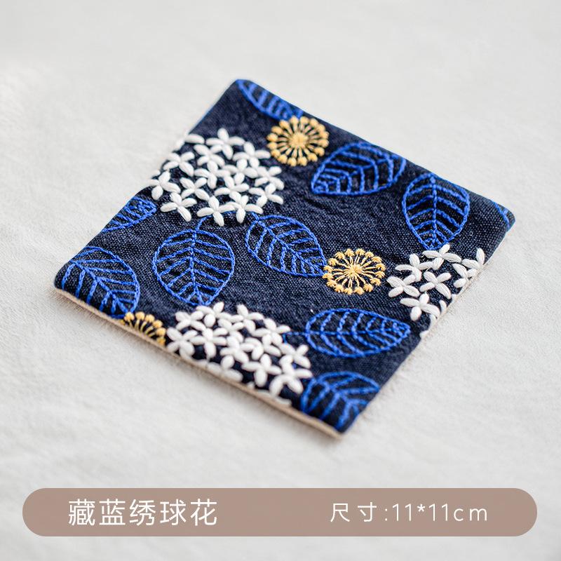 Wind embroidery coaster Fabric Christmas placemat Cross-border absorbent tea saucer Creative coffee coaster Bowl mat Insulation mat