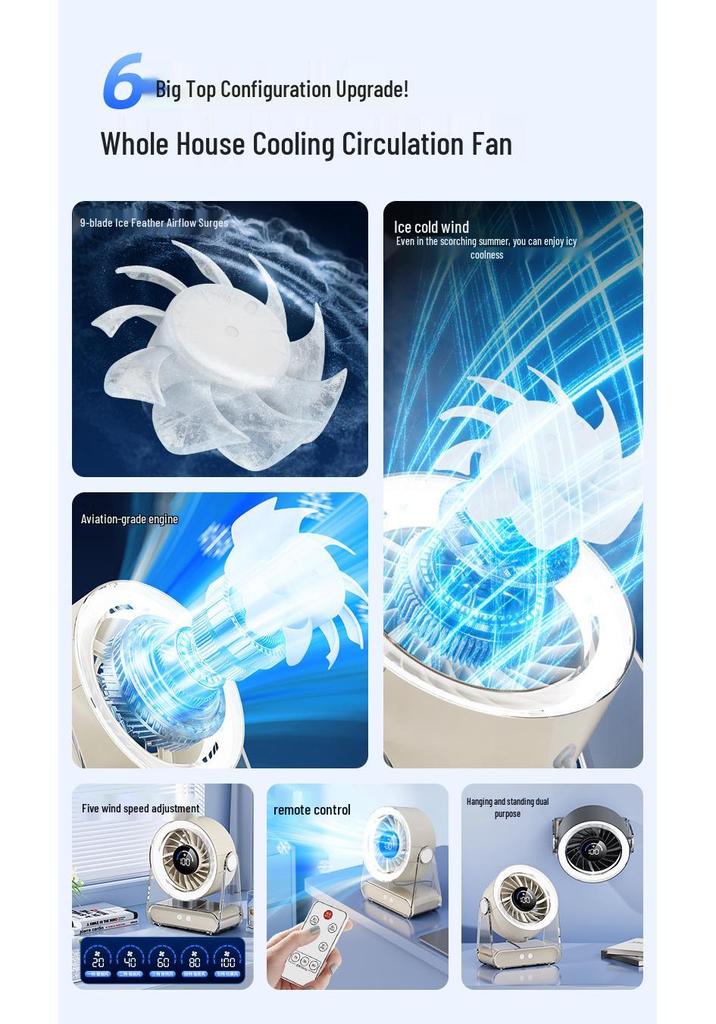 Compact USB Desktop Fan with Digital Display & Remote Control – Quiet Cooling for Dorms and Offices