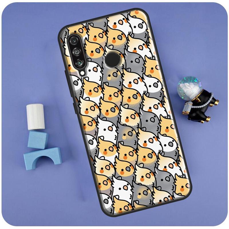 Cartoon Cockatiel Collage For Huawei Nova 10 9 SE 3i 7i 8i 11i 12i Y60 Y61 Y70 Y72 Y73 Y90 Y91 P20 P30 P40 Lite Case