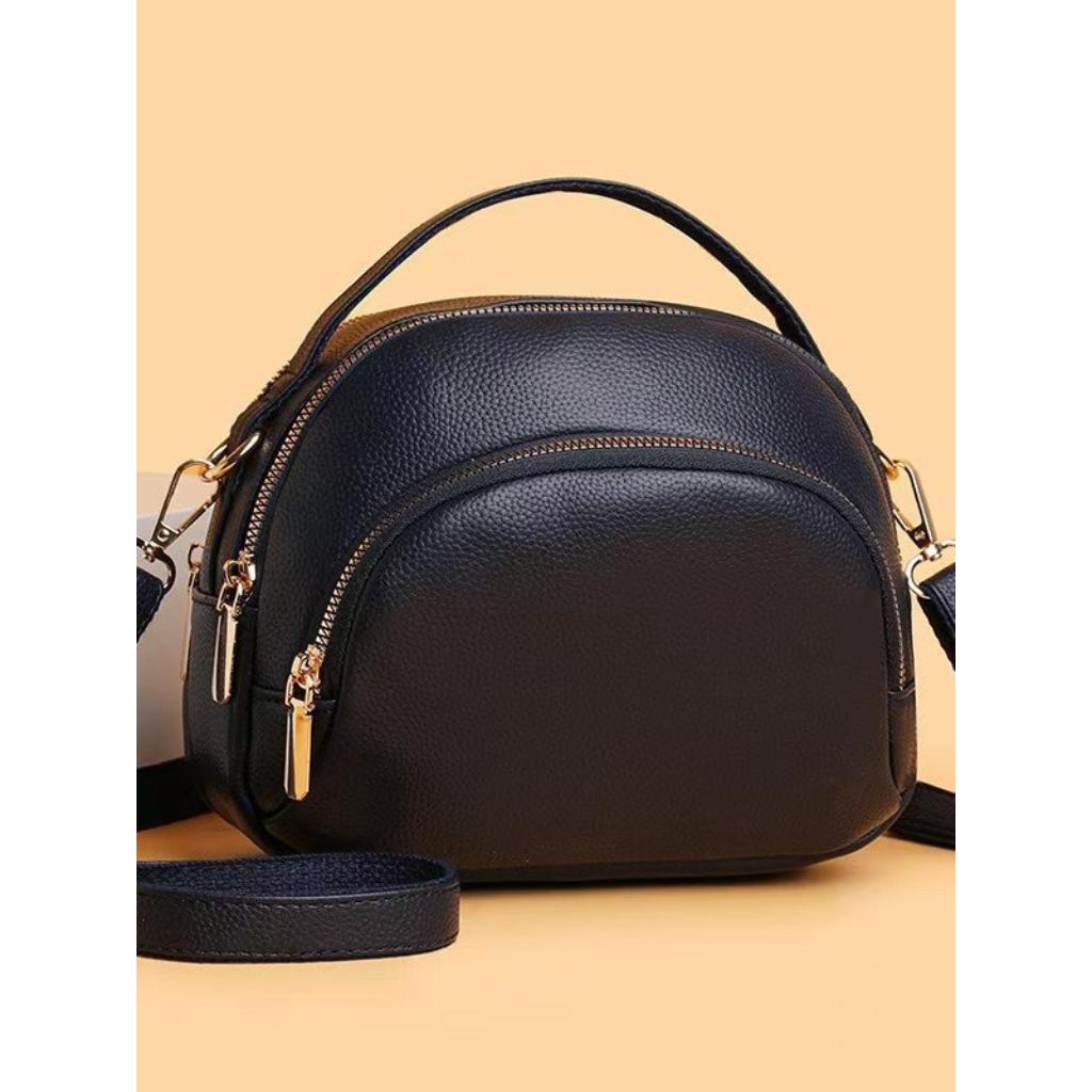 Crossbody Bag Women Faux Leather Multi Zipper Daily Commute
