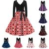 Women's Casual Fashion Valentine's Day Heart-themed V-neck Retro Dress