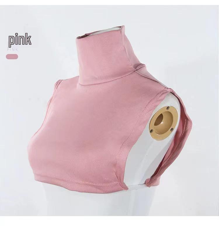 Women's Striped Semi-High Neck Cotton Decorative Collar Pullover: Warm & Fashionable Innerwear for Autumn/Winter