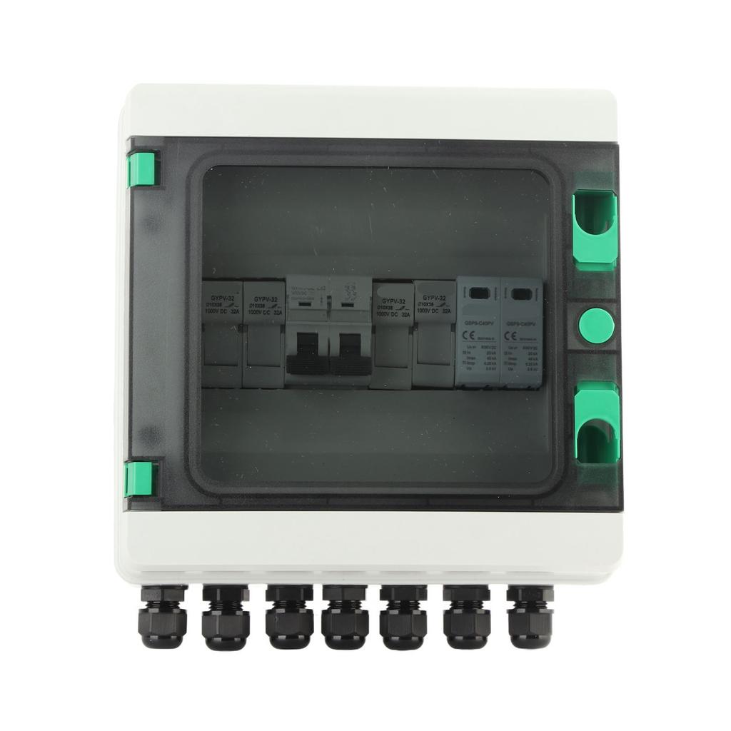 Solar PV Combiner Box 2 String Thunder Protection Circuit Breaker 2 In 1 Out DC550V IP65 Waterproof with MPPT Inverter