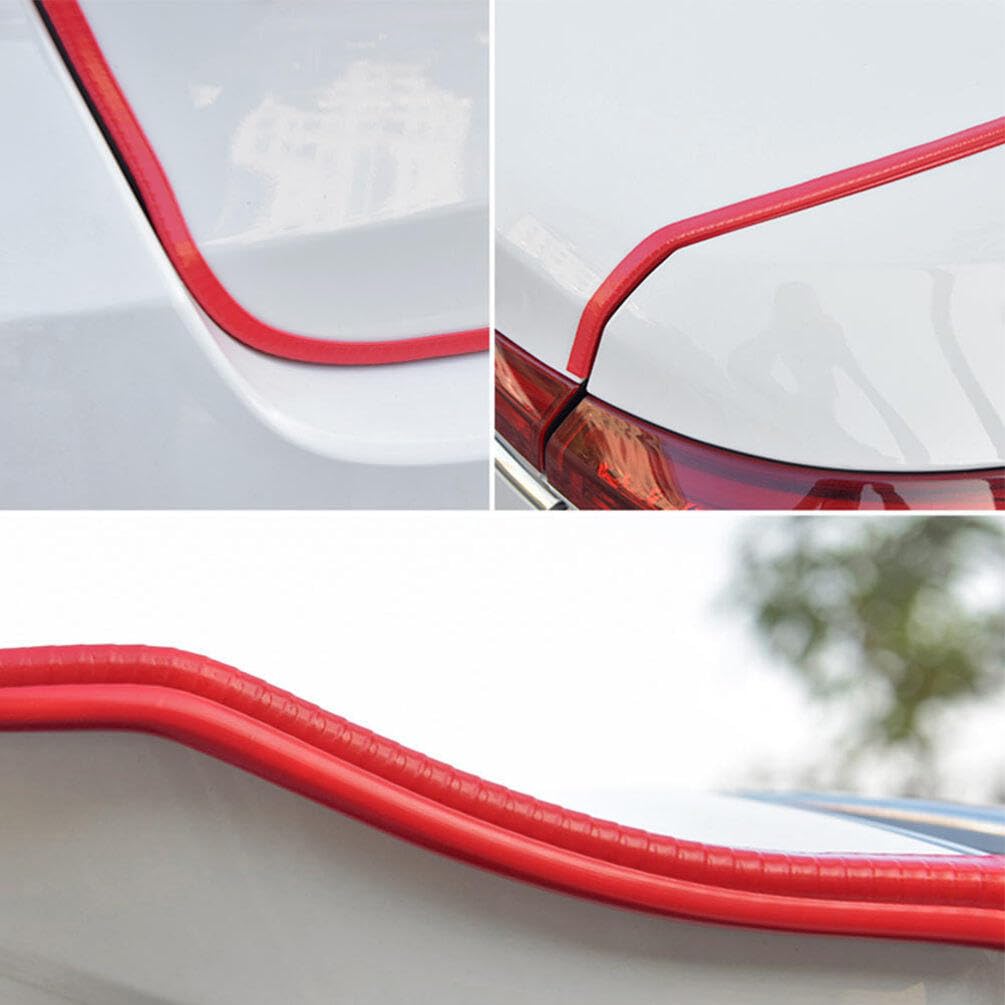 ABOOFAN Car Door Mall, Red, 15.7 inches (400 cm), U-Shaped, Built-In Steel Billet, Edge