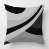 Modern Grau Schwarz Abstrakt Geometrisch Kissenbezug Heimdeko Kissenbezug Sofa Wurfkissenbezug 45x45 40x40